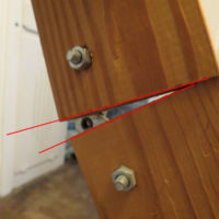 stressed hinge at drop down attic ladder